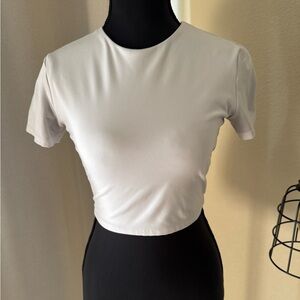 CSB Serenity White Activewear Yoga Gym Athletic Crop Top Size Small